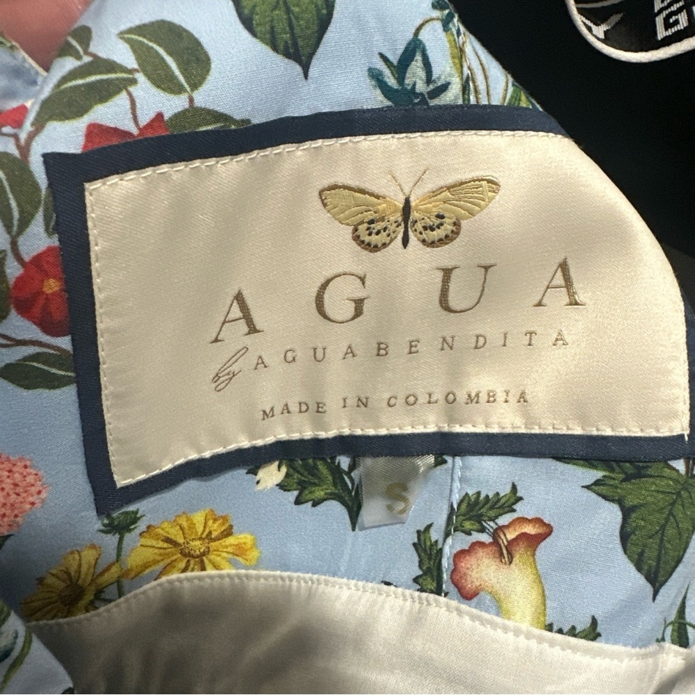 NWOT Agua Bendita Palmera Magdalena Day Midi Dress Floral Dia small reg $1195 - Picture 9 of 9